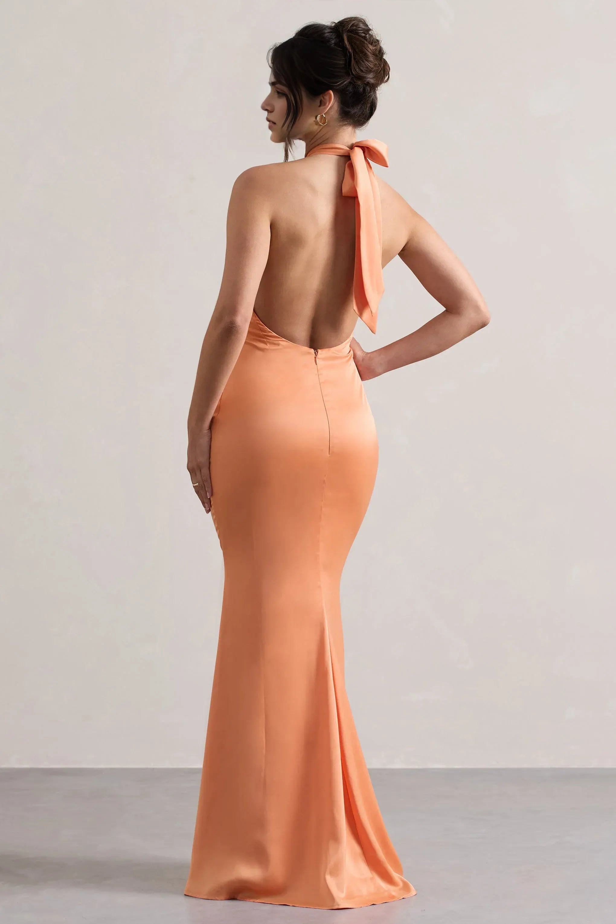 Sunny Mermaid Halter Neck Sleeveless Open Back Floor Length For Ladies Evening Dress