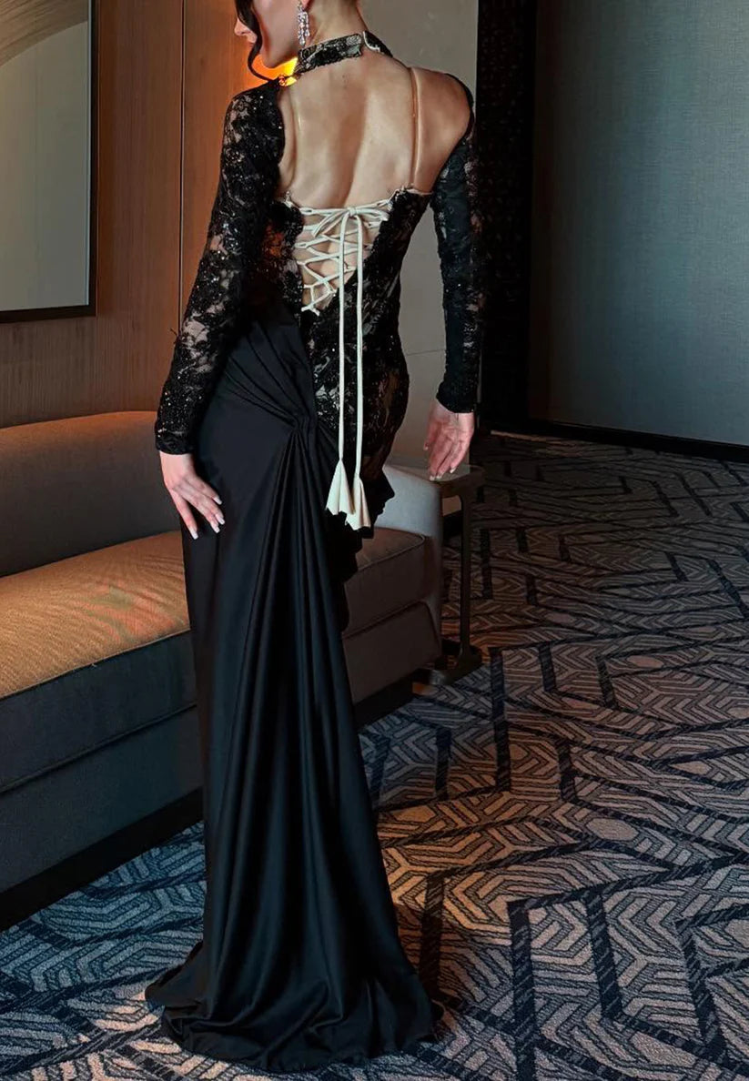 Sweetheart Long Sleeves Appliques Mermaid Evening Dress simple gentle atmospheric and unique desi Bring summer colors to enhance whiteness