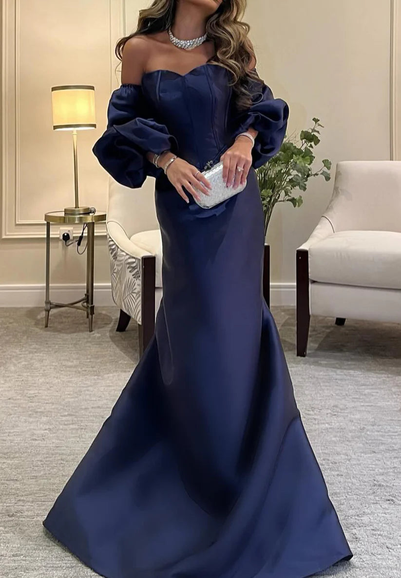 Sweetheart Long Sleeves Sleek Mermaid Formal Dress simple gentle atmospheric and unique desi Bring summer colors to enhance whiteness