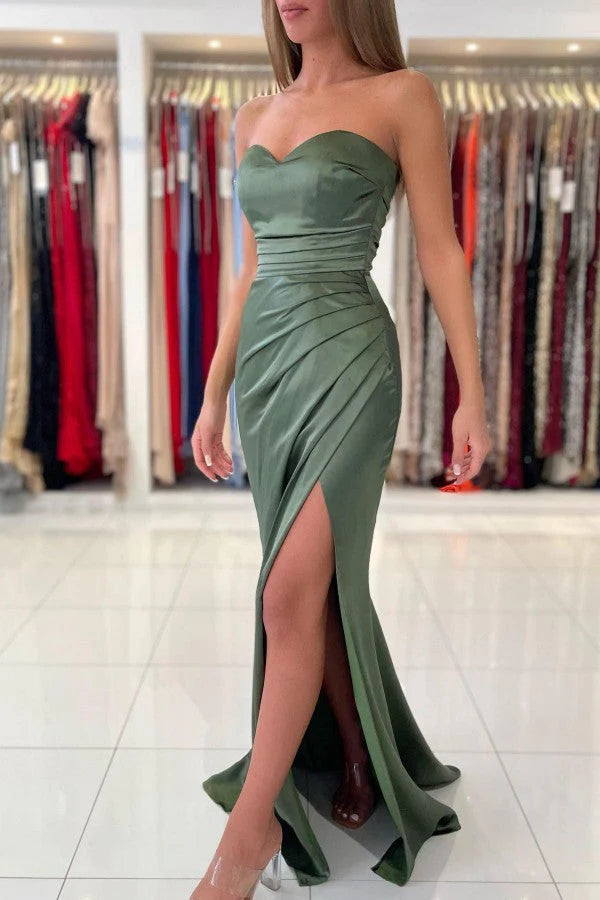 Sweetheart Mermaid Prom Dress Long With Split Simple gentle atmospheric and unique design