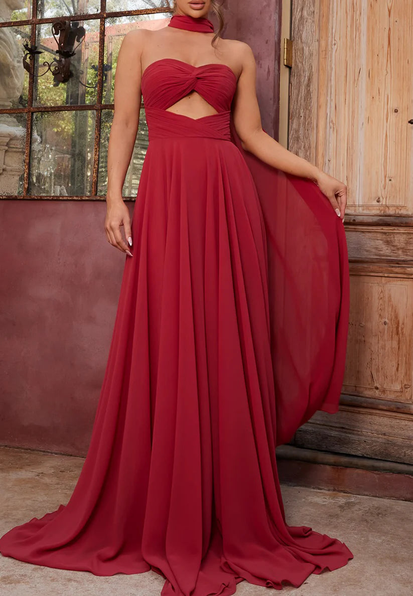 Sweetheart Sleeveless Illusion Formal Dress Pleated A-Line Evening Dress simple gentle atmospheric and unique desi Bring summer colors to enhance whiteness