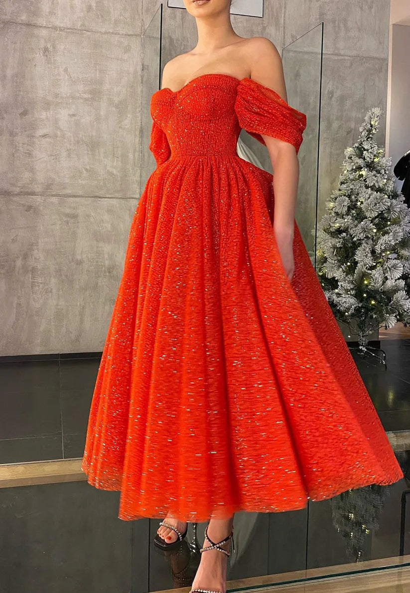 Sweetheart Sleeveless Strapless Tulle Pleated A-Line Prom Dress simple gentle atmospheric and unique desi Bring summer colors to enhance whiteness