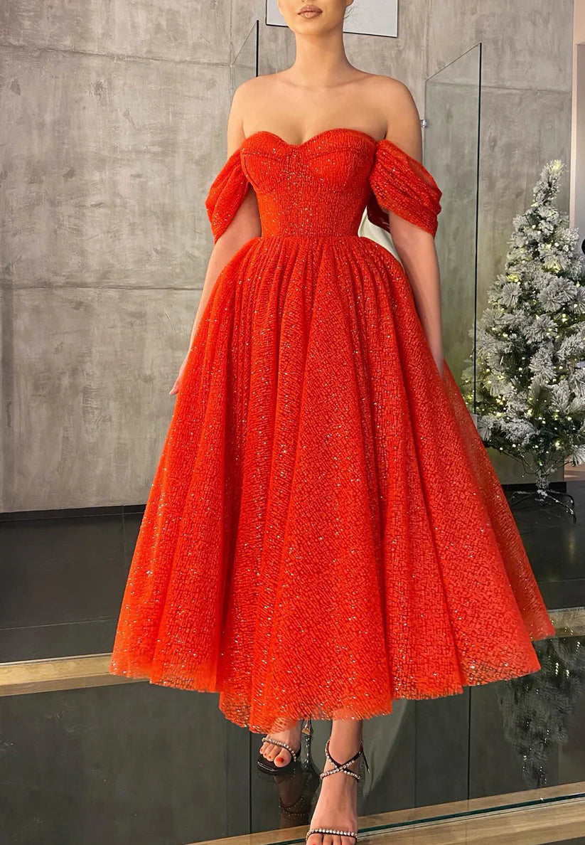 Sweetheart Sleeveless Strapless Tulle Pleated A-Line Prom Dress simple gentle atmospheric and unique desi Bring summer colors to enhance whiteness