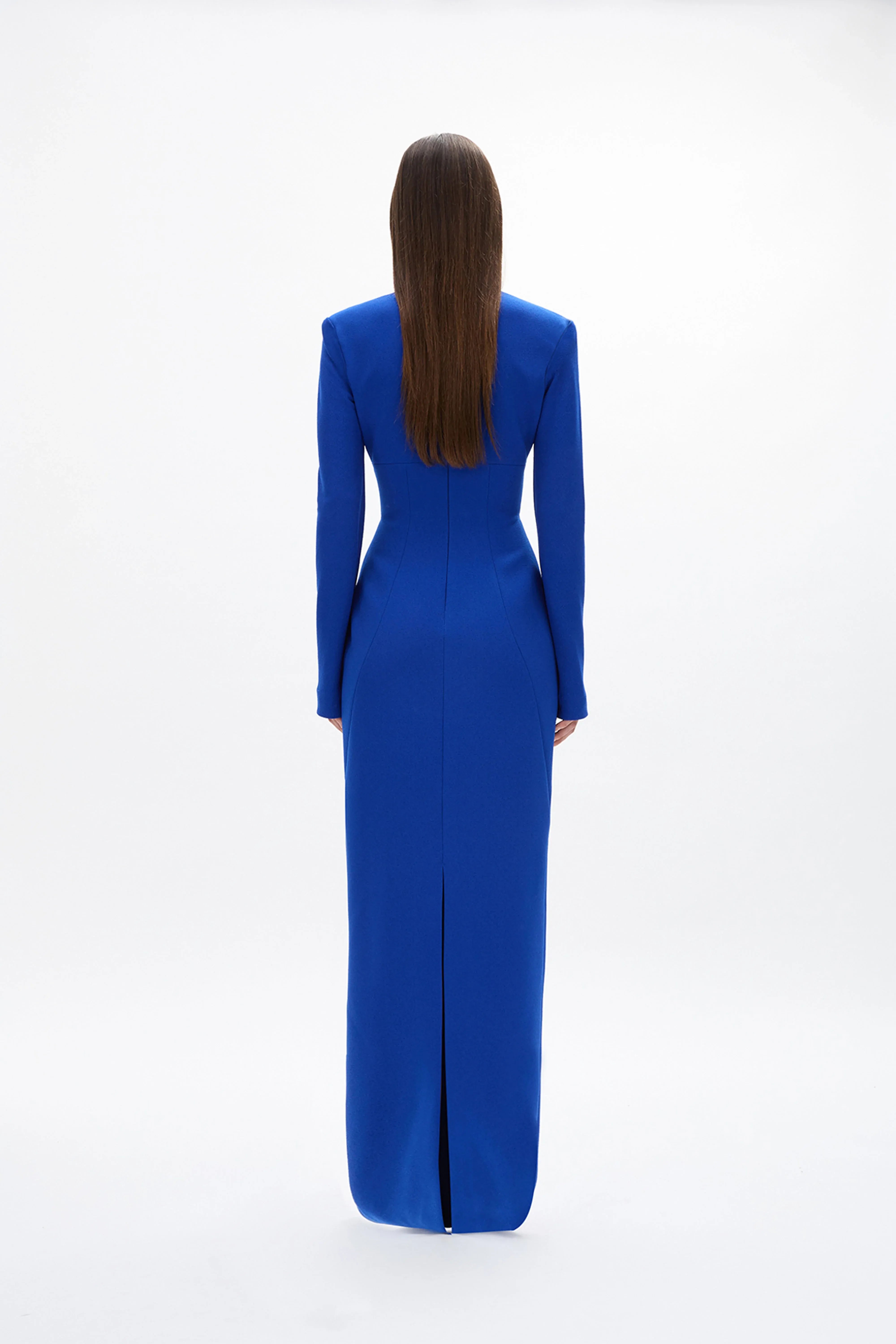 Tailored Sheath Crew Neck Long Sleeve Zipper Back Floor Length Hot sale Evening Dress