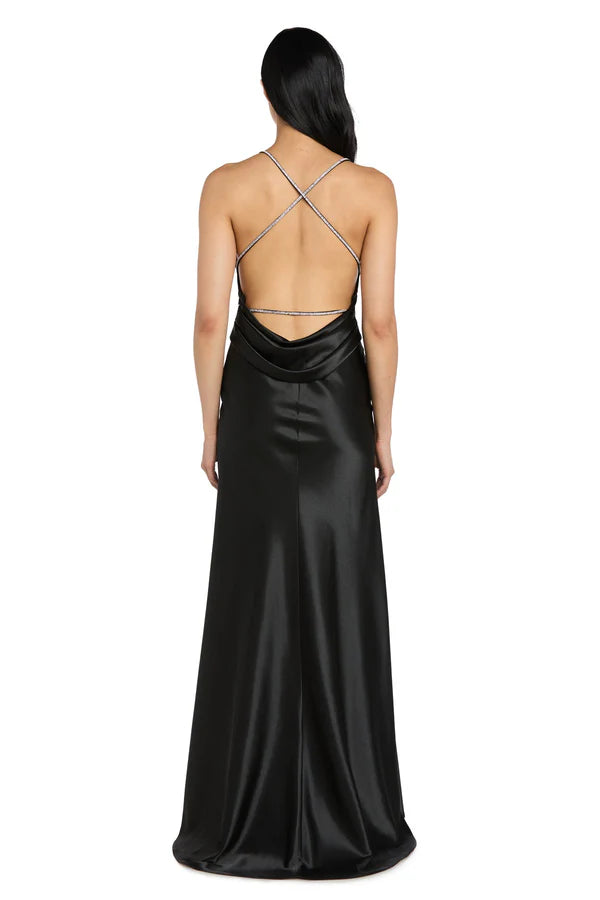 Timeless A-Line V-Neck Sleeveless Open-Back Floor-Length Prom Dress