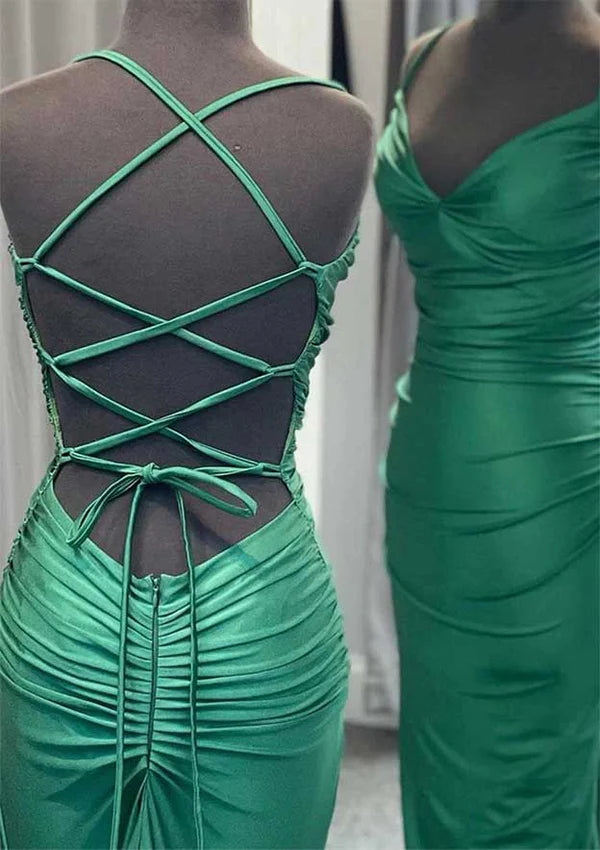 Trumpet/Mermaid V-Neck Prom Dress/Evening Dress with Pleated Sleeveless Sweep Train Jersey Simple gentle atmospheric and unique design