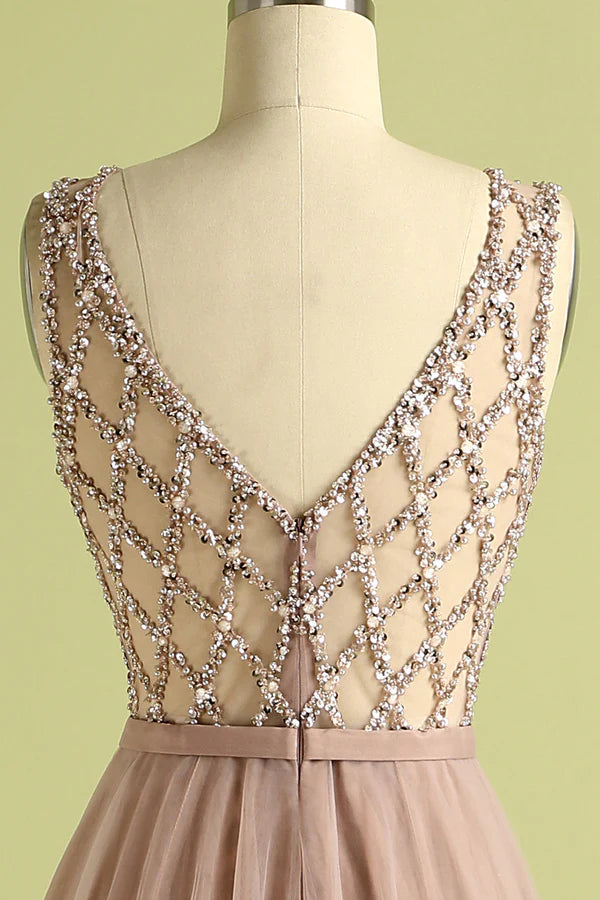 Tulle Beading Prom Dress Simple gentle atmospheric and unique design