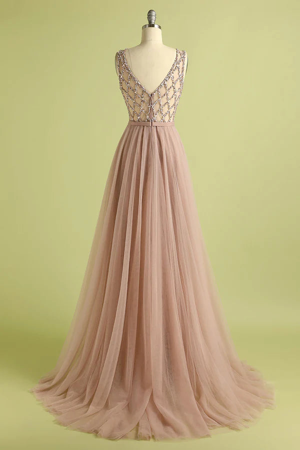 Tulle Beading Prom Dress Simple gentle atmospheric and unique design