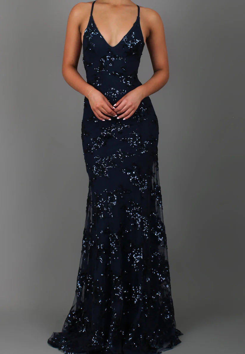 V-Neck Sleeveless Appliques Sparkly Mermaid Prom Dress simple gentle atmospheric and unique desi Bring summer colors to enhance whiteness