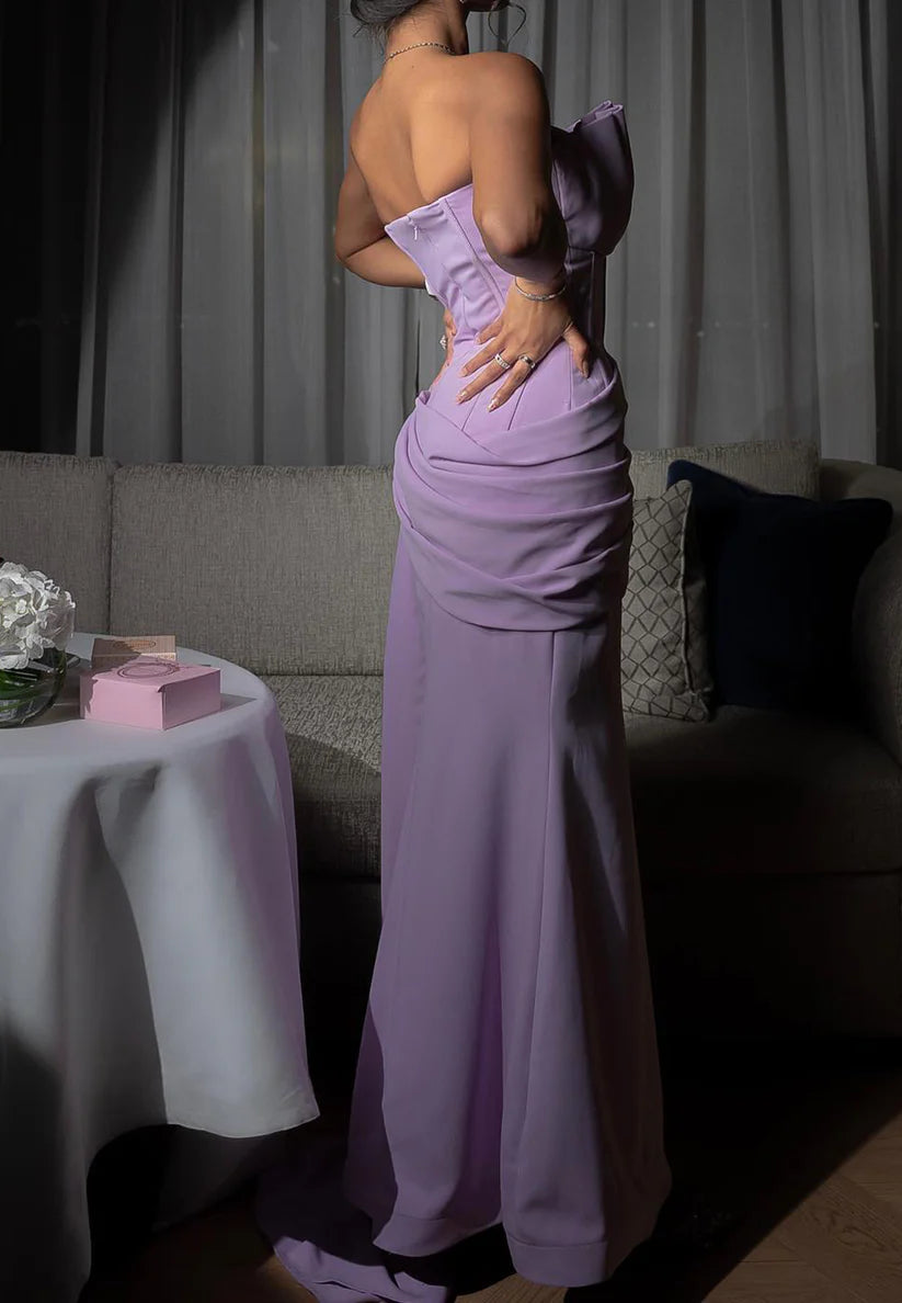 V-Neck Sleeveless Pleated Beading Mermaid Evening Dress simple gentle atmospheric and unique desi Bring summer colors to enhance whiteness