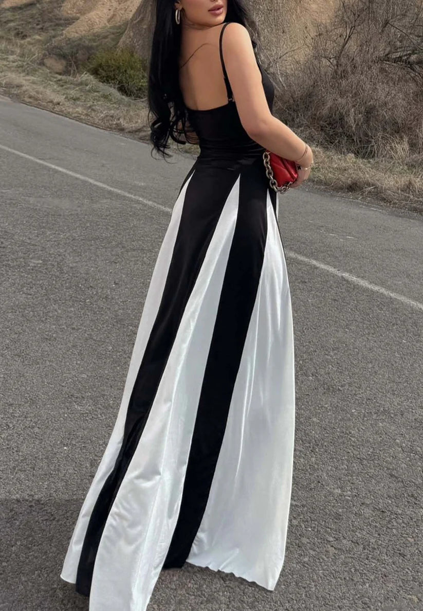 V-Neck Spaghetti Straps Pleated A-Line Simple Semi Formal Dress simple gentle atmospheric and unique desi Bring summer colors to enhance whiteness