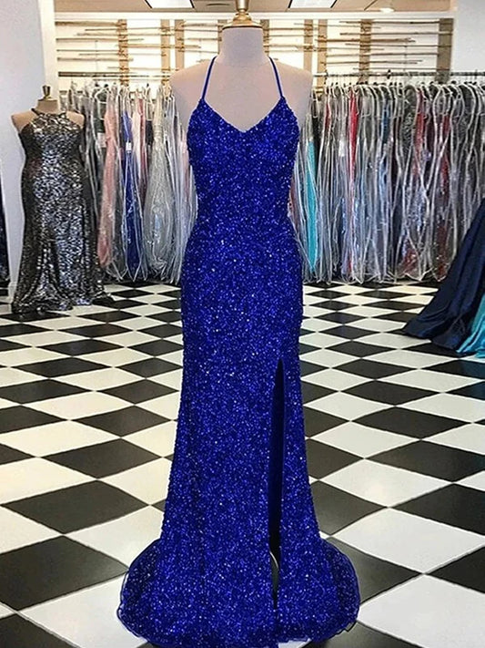 Velvet Sequins V-neck Sleeveless Sweep Brush Train Dresses simple gentle atmospheric and unique desi Bring summer colors to enhance whiteness