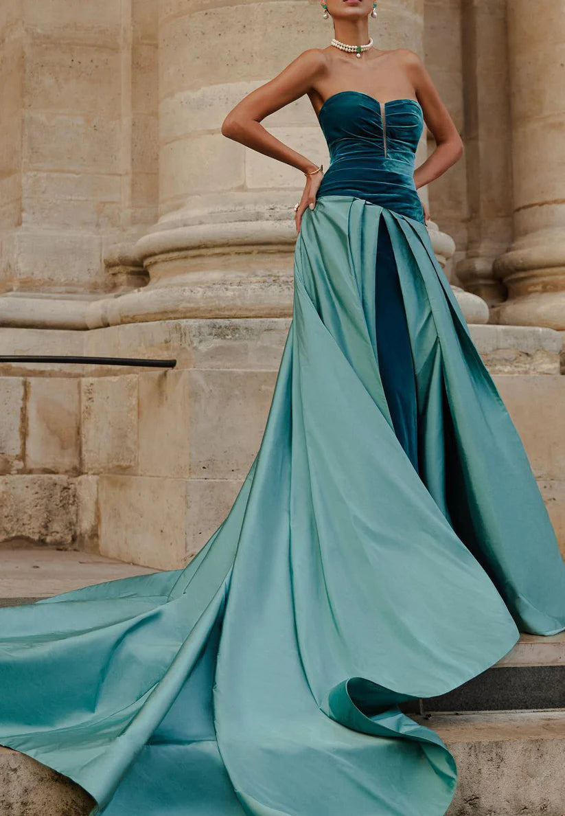 Velvet Sleeveless Sweetheart Pleated Formal Dress A-Line Evening Dress simple gentle atmospheric and unique desi Bring summer colors to enhance whitenesshiteness