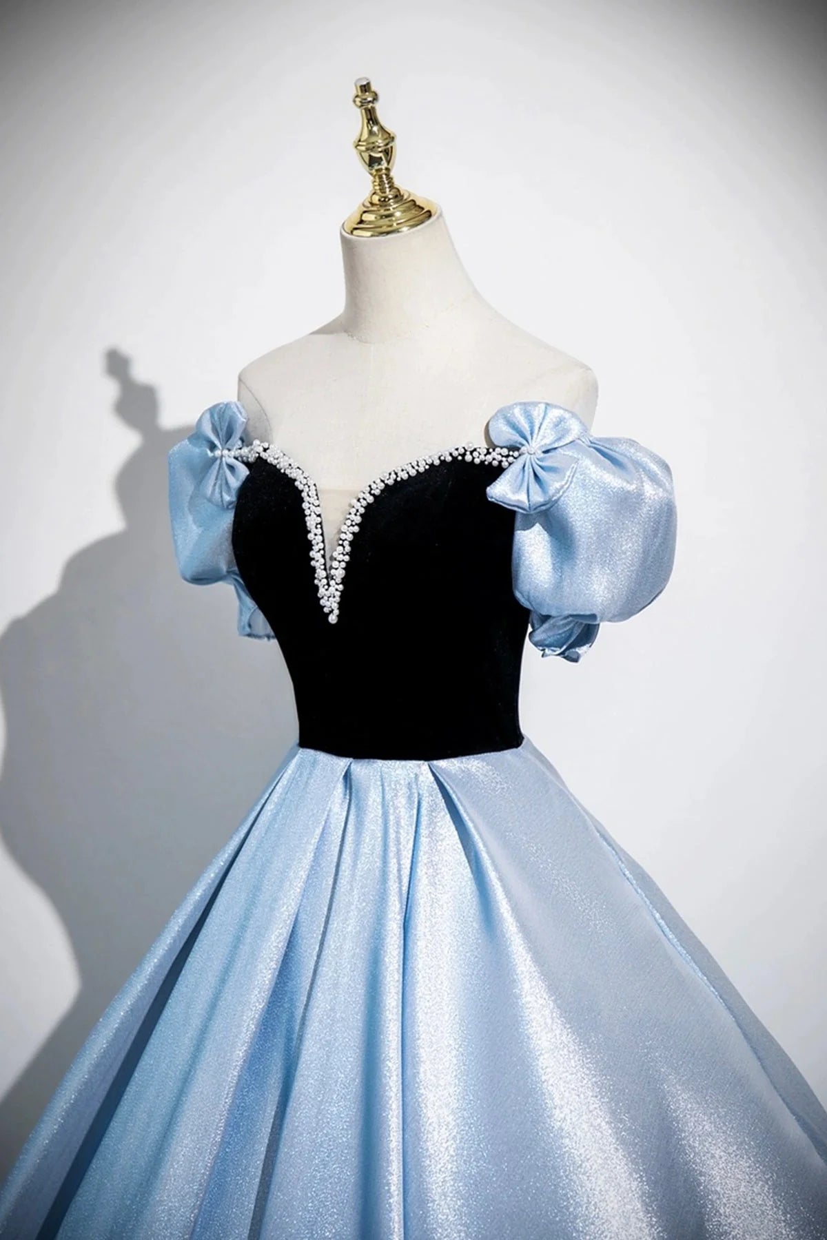 Velvet and Satin Long Prom Dress A-Line Off the Shoulder Evening Dress simple gentle atmospheric and unique desi Brin