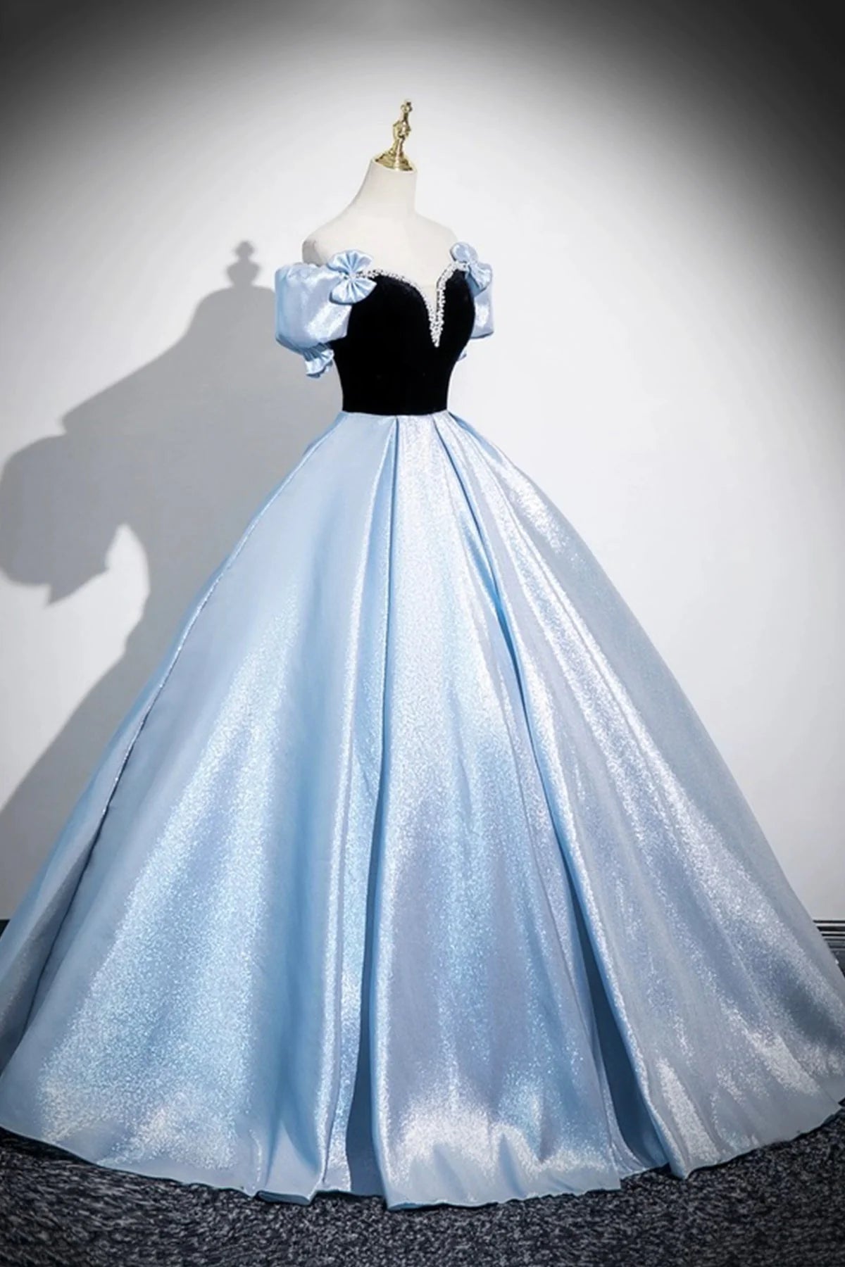 Velvet and Satin Long Prom Dress A-Line Off the Shoulder Evening Dress simple gentle atmospheric and unique desi Brin