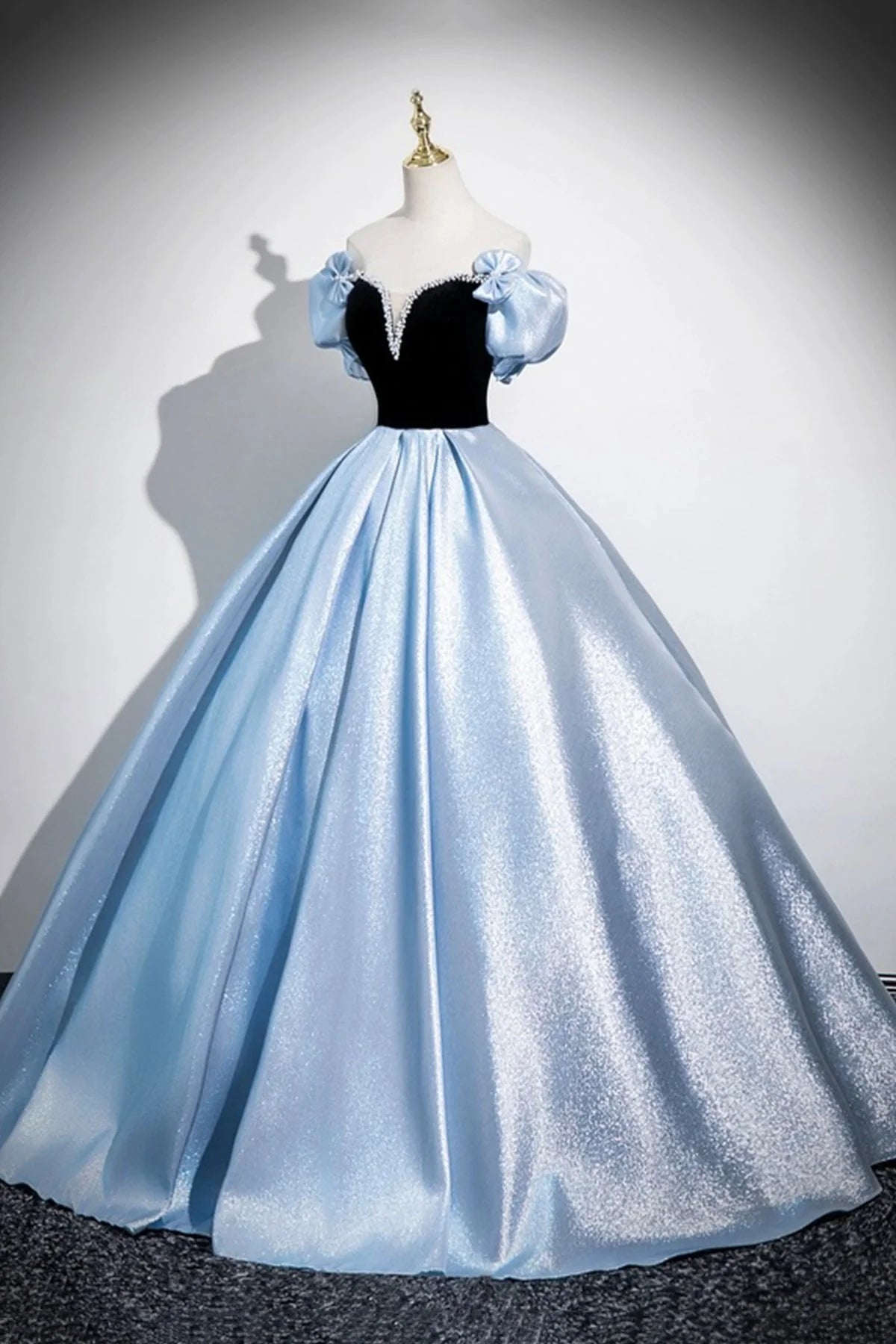 Velvet and Satin Long Prom Dress A-Line Off the Shoulder Evening Dress simple gentle atmospheric and unique desi Brin