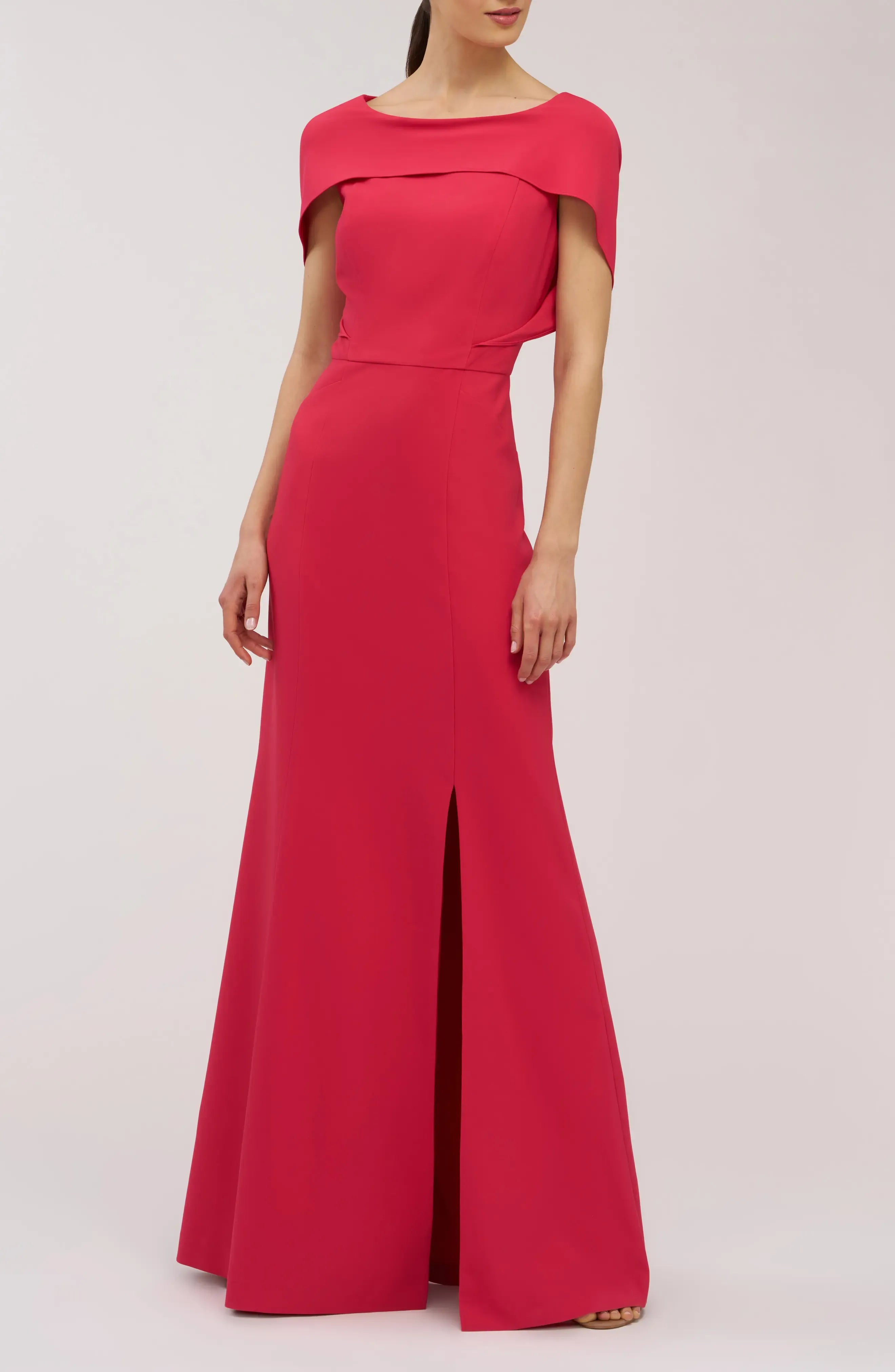 Vibrant Mermaid Boat Neck Cape Sleeve Zipper Back Floor Length For Sale Evening Dress