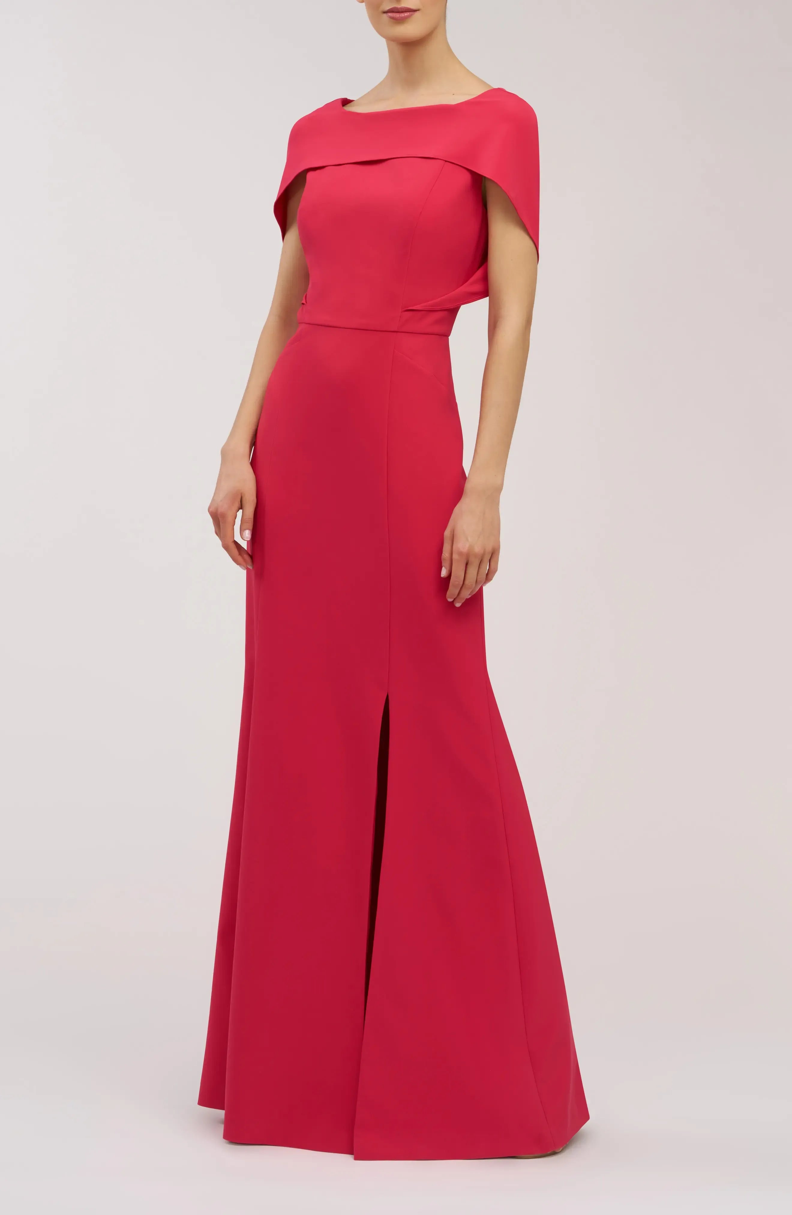 Vibrant Mermaid Boat Neck Cape Sleeve Zipper Back Floor Length For Sale Evening Dress