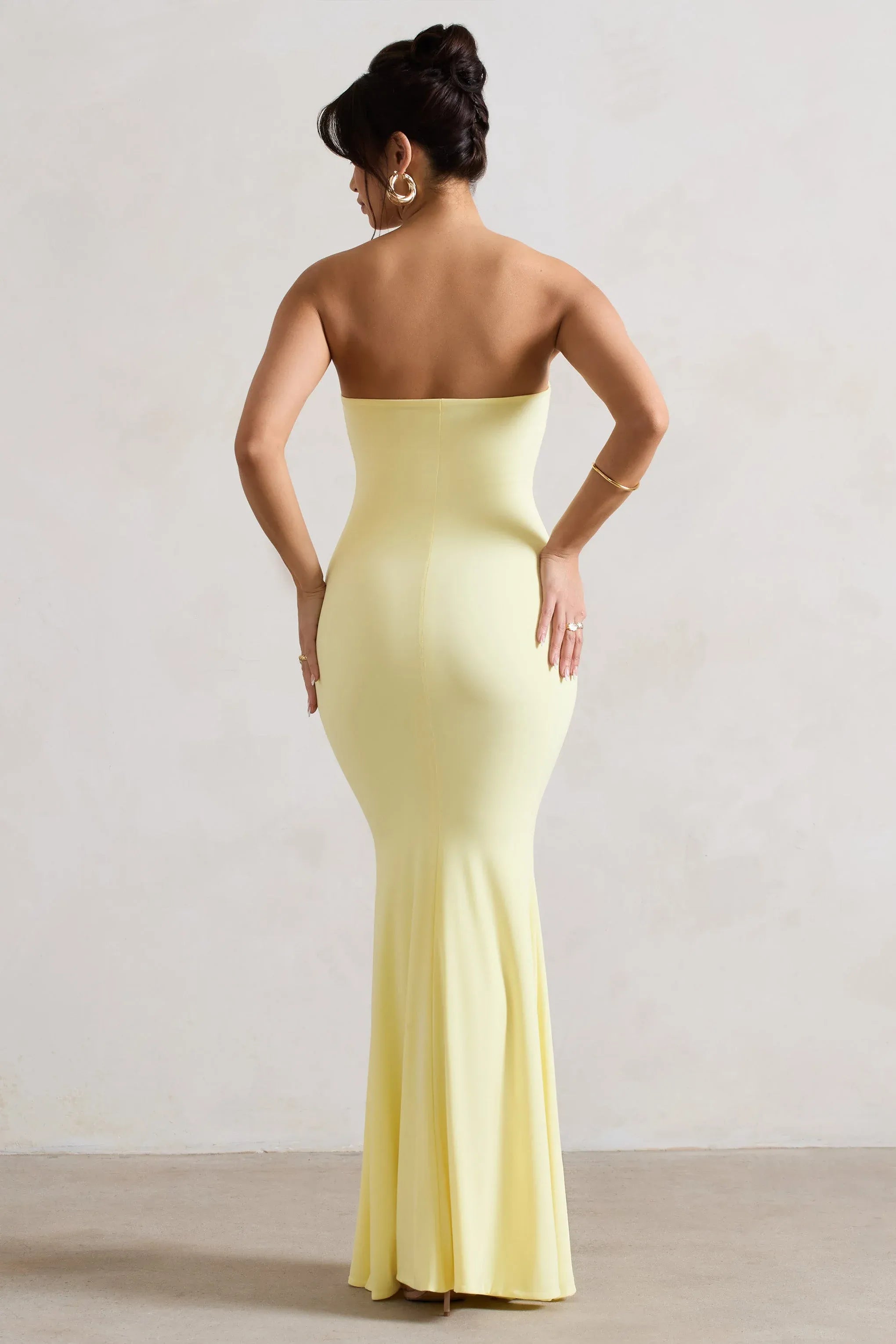 Vibrant Mermaid Strapless Sleeveless Open Back Floor Length Plus Size For Women Evening Dress