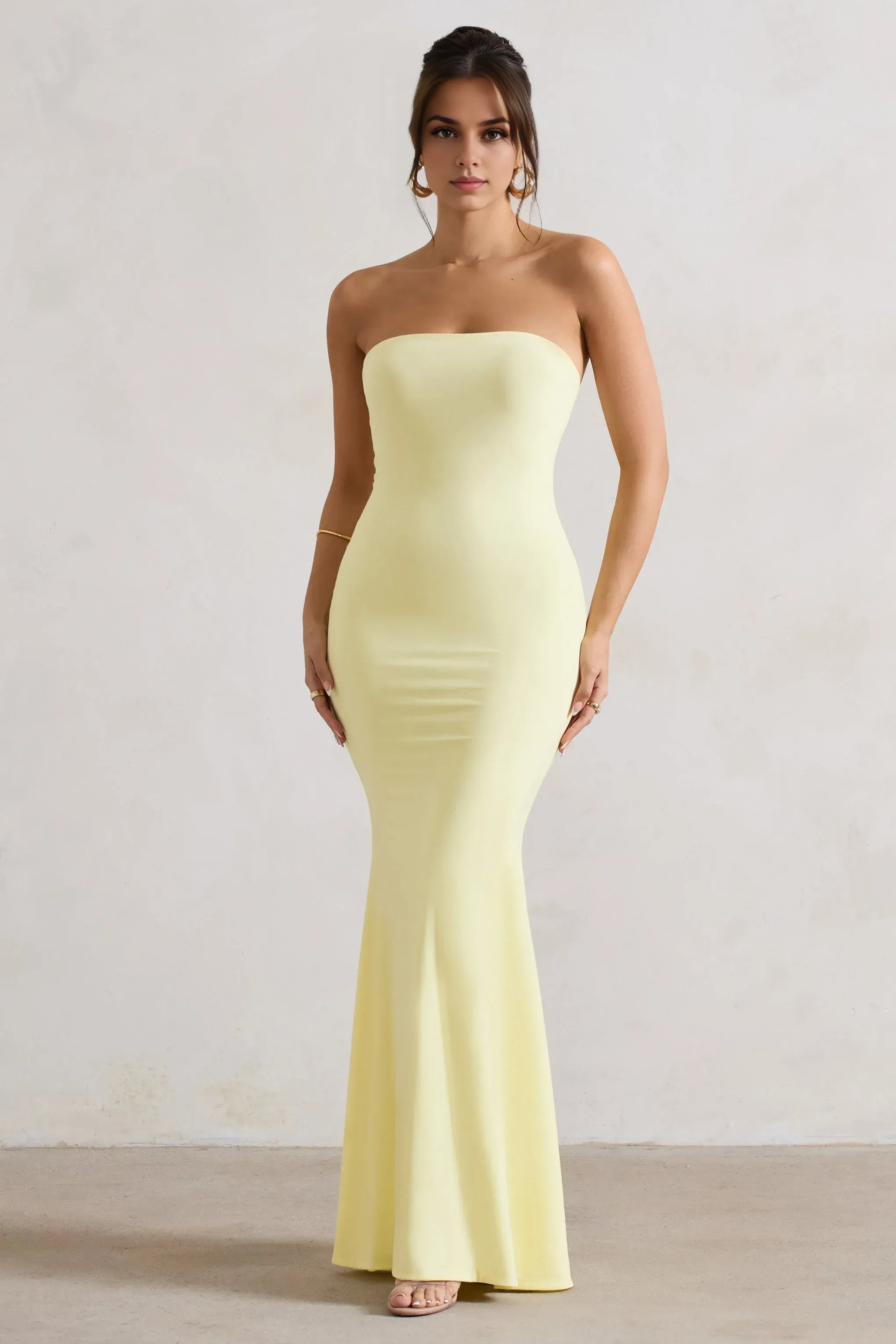 Vibrant Mermaid Strapless Sleeveless Open Back Floor Length Plus Size For Women Evening Dress