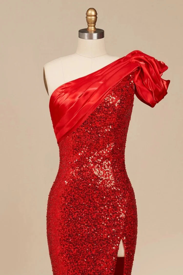 Vintage Mermaid One-Shoulder Sleeveless Open-Back Floor-Length Prom Dress