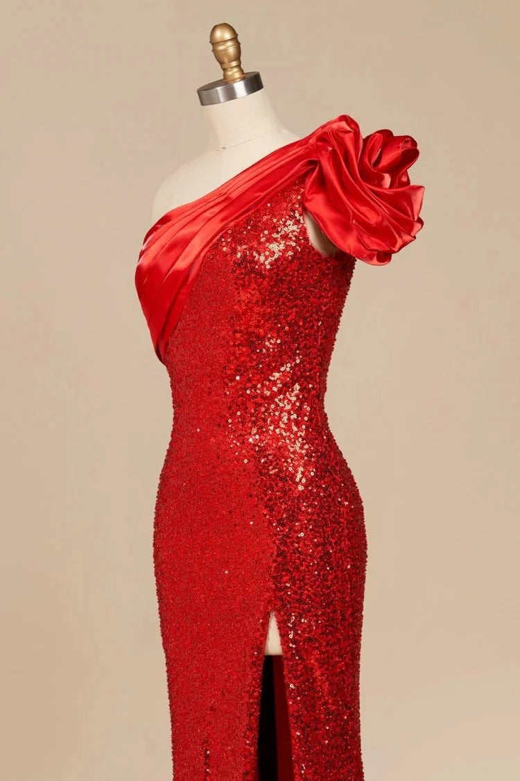 Vintage Mermaid One-Shoulder Sleeveless Open-Back Floor-Length Prom Dress