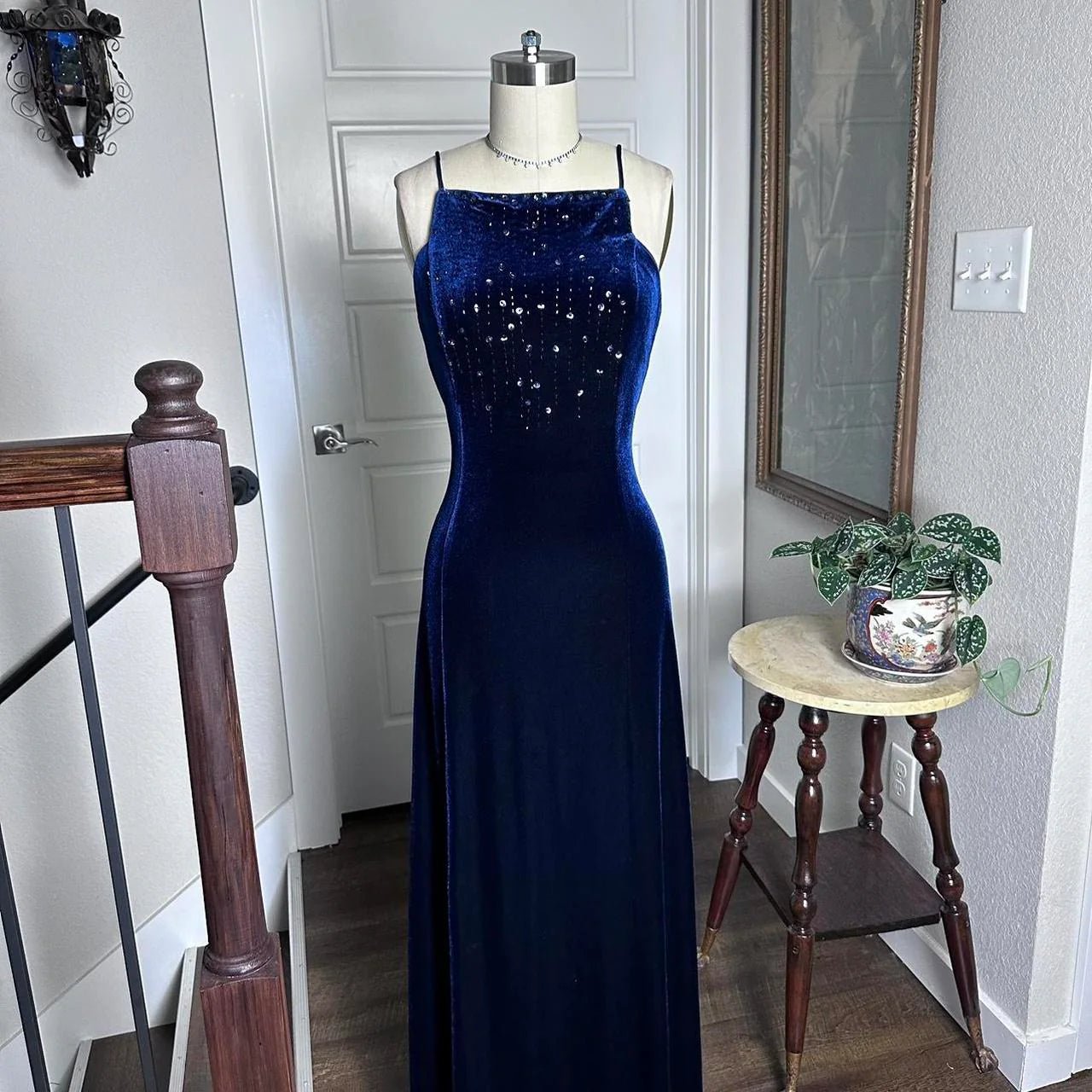 Vintage 90s Velvet Boat Neck Beaded Gown Long Prom Dress Evening Gown Party Dress simple gentle atmospheric and unique desi Bring summer colors to enhance whiteness