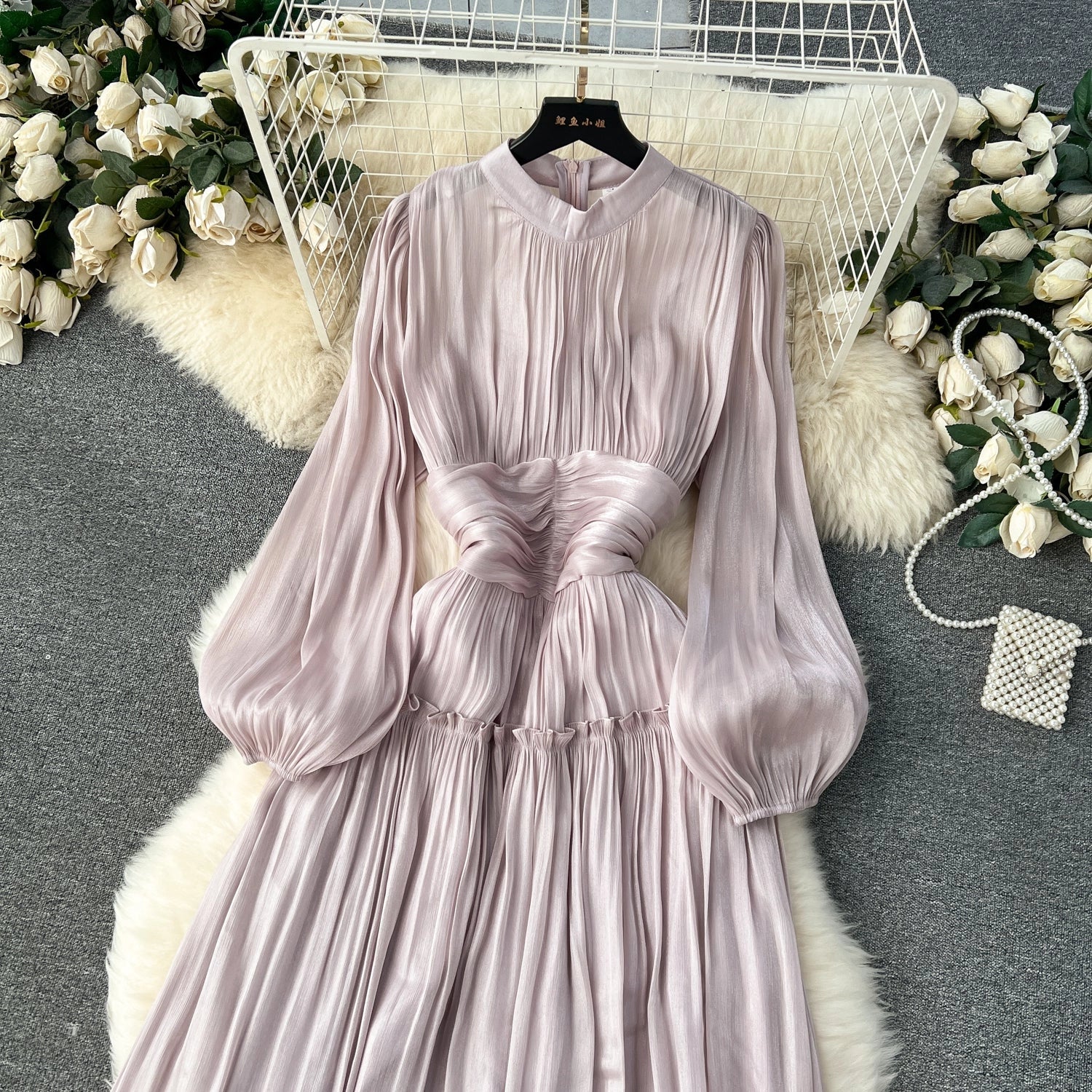 Vintage A line Scoop Long Sleeves Lilac Holiday Dresses Women's Dress simple gentle atmospheric and unique desi Bring summer colors to enhance whiteness