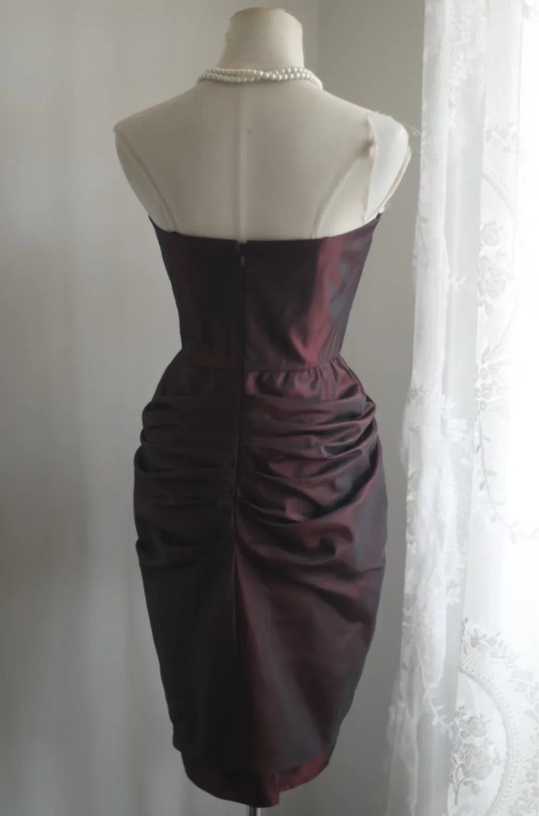 Vintage A line Strapless Burgundy Taffeta Formal Homecoming Dresses 18th Birthday Outfits Graduation Dress Short Mini Hoco Dresses