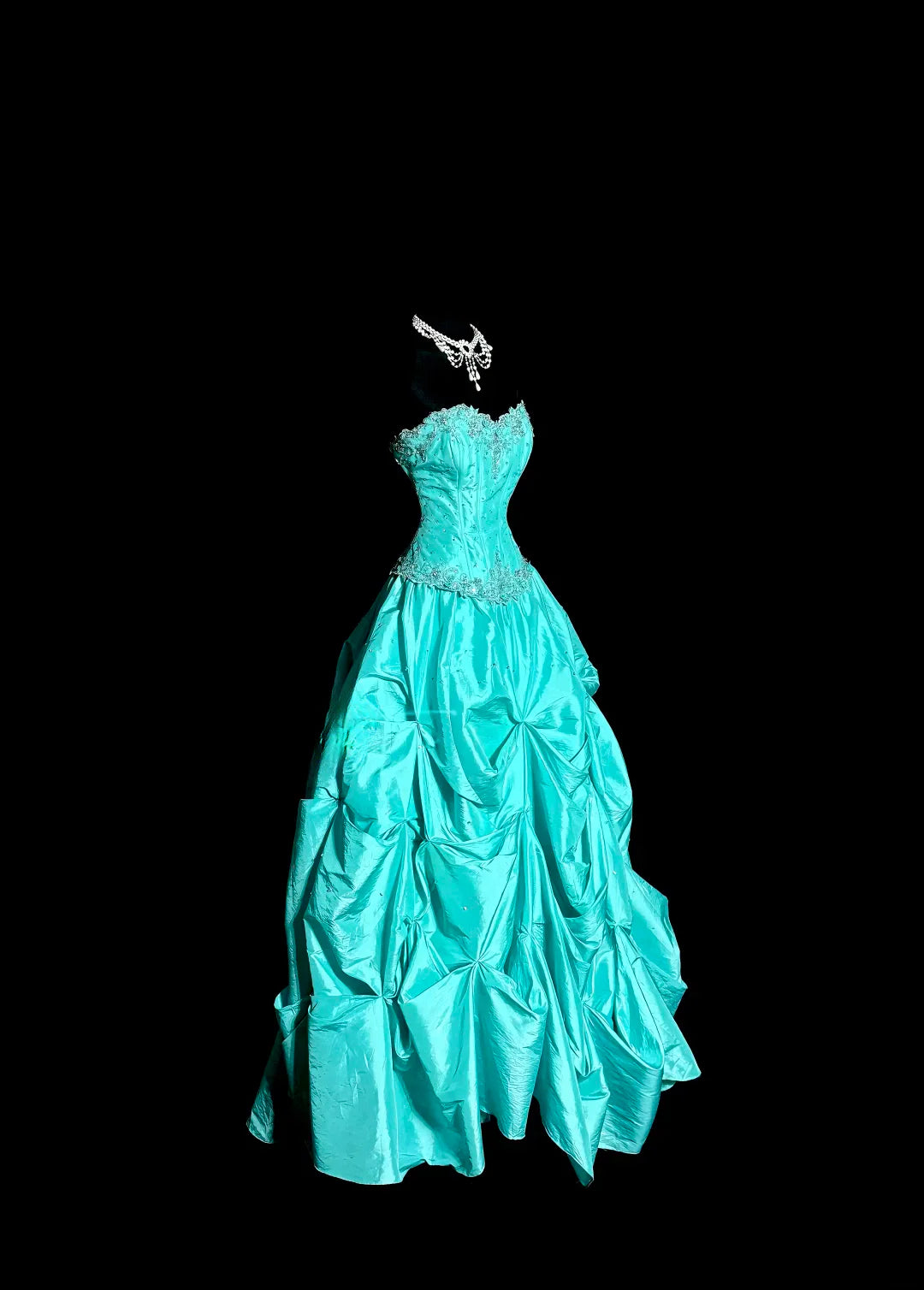 Vintage Ball Gown Sweetheart Blue Taffeta Long Puffy Skirt Long Prom Dresses Party Dress 21st Birthday Outfits Graduation Dresses