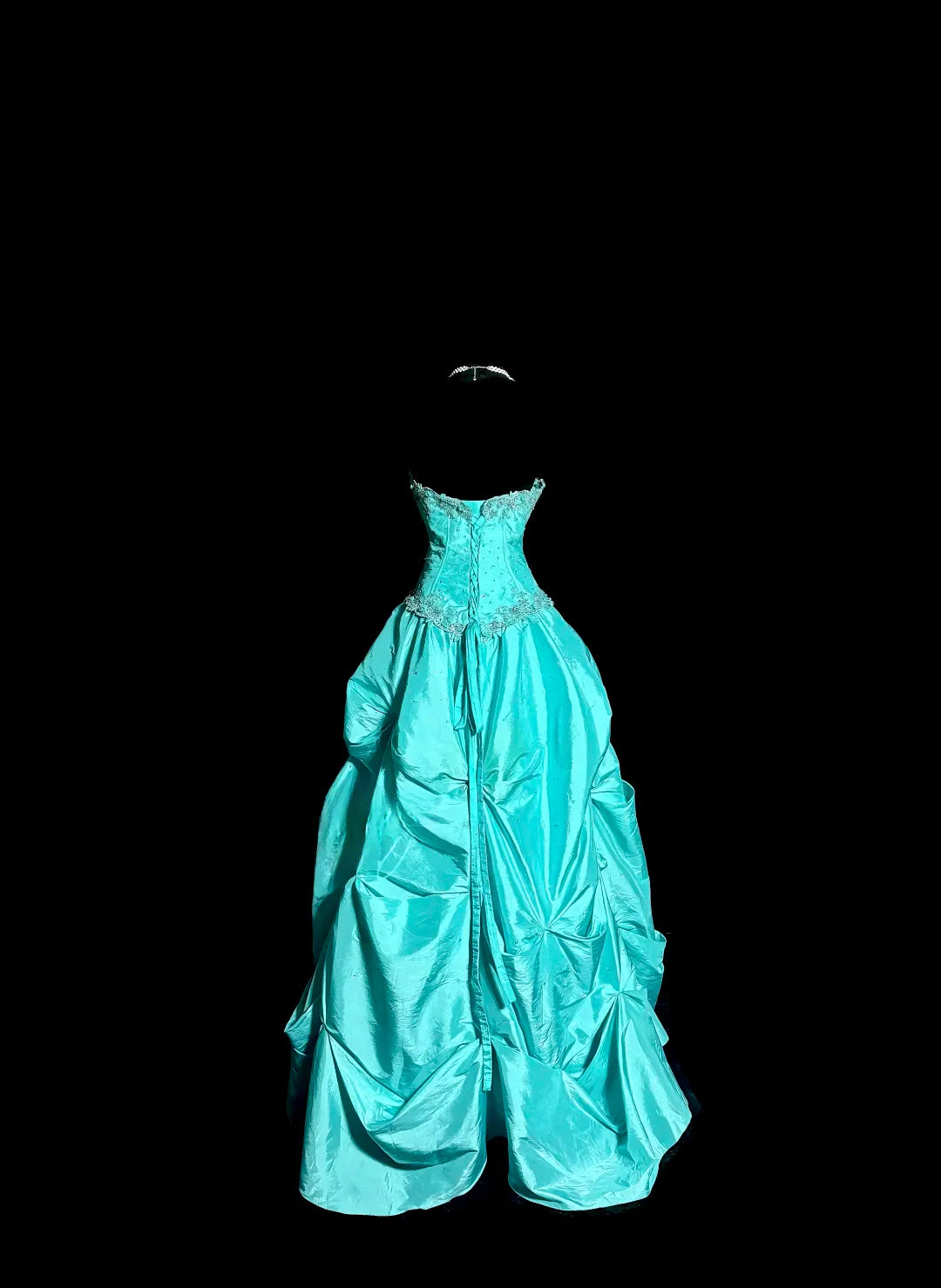 Vintage Ball Gown Sweetheart Blue Taffeta Long Puffy Skirt Long Prom Dresses Party Dress 21st Birthday Outfits Graduation Dresses