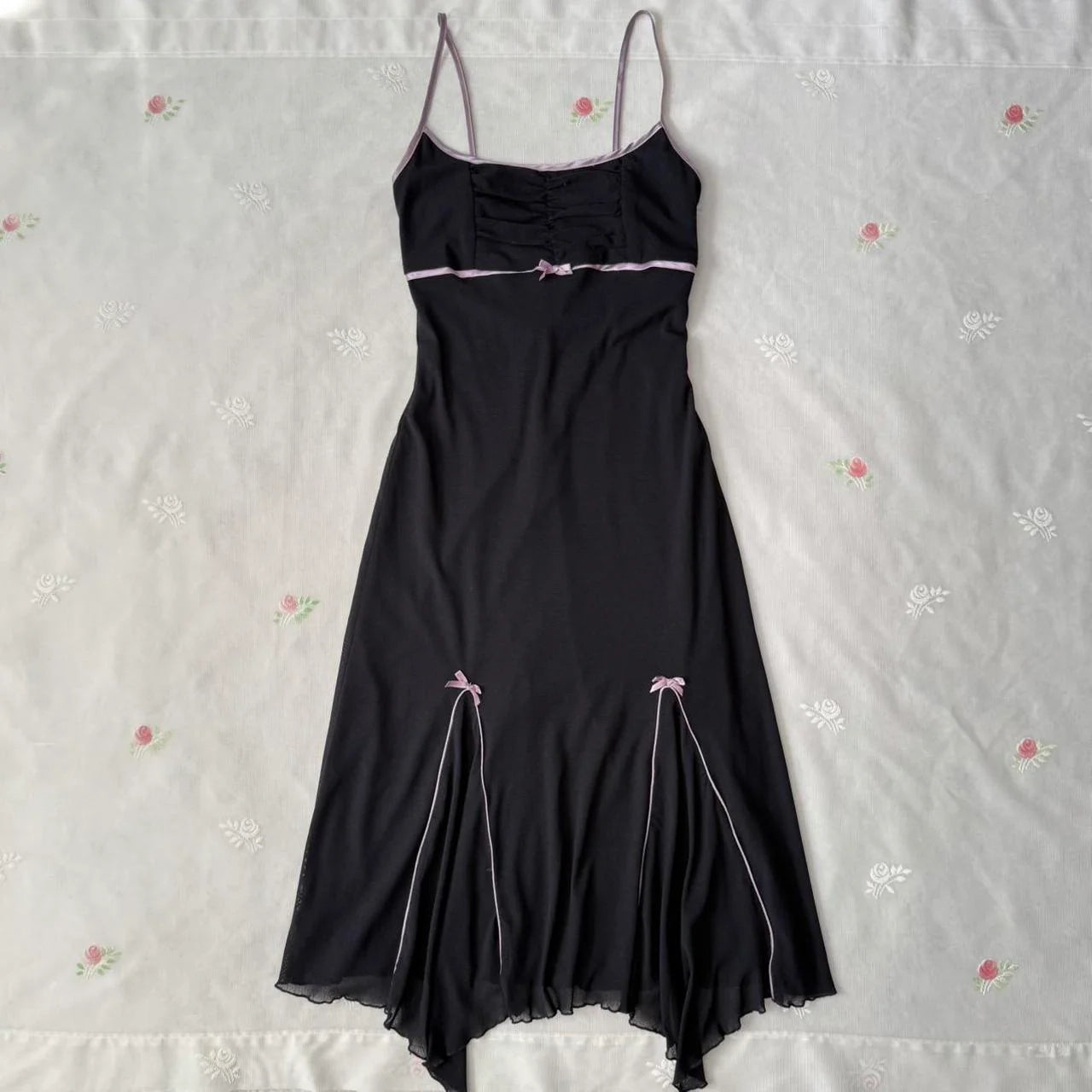 Vintage Elegant Pink Lace Spaghetti Strap ShortLong Women Chiffon Homecoming Dress  simple gentle atmospheric and unique desi Bring summer colors to enhance whiteness