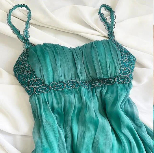Vintage Fairy Beaded Short Chiffon Homecoming Dress simple gentle atmospheric and unique desi Bring summer colors to enhance whiteness