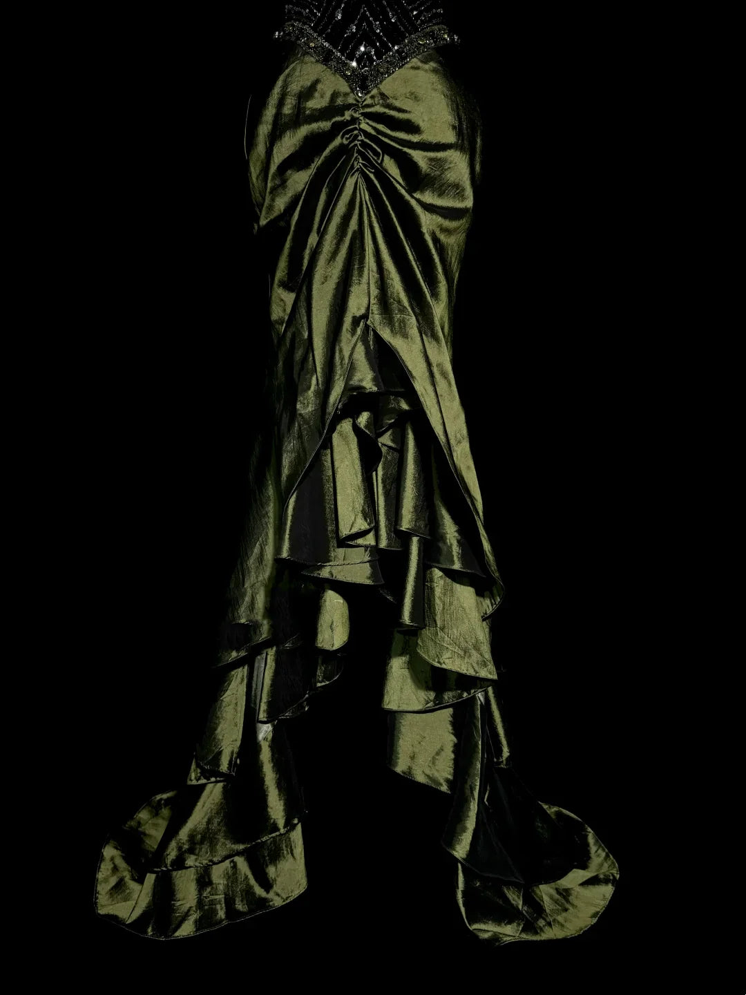 Vintage Mermaid Halter Olive Green 1950s Retro Classy Satin Long Prom Dresses Party Dress 21st Birthday Outfits Graduation Dresses