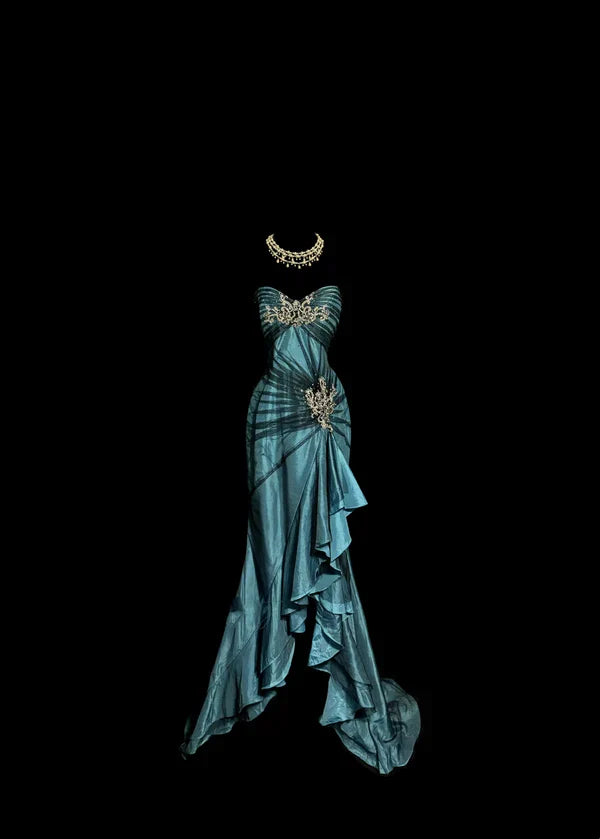 Vintage Mermaid Sweetheart 1950s Retro Classy Satin Long Prom Dresses Party Dress 21st Birthday Outfits Graduation Dresses simple gentle atmospheric and unique desi Bring summer colors to enhance whiteness