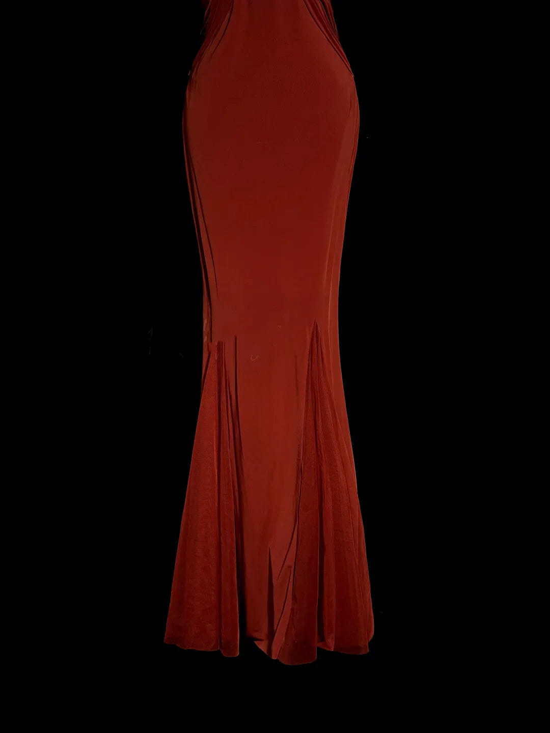 Vintage Mermaid V Neck Red 1950s Retro Classy Chiffon Long Prom Dresses Party Dress 21st Birthday Outfits Graduation Dresses