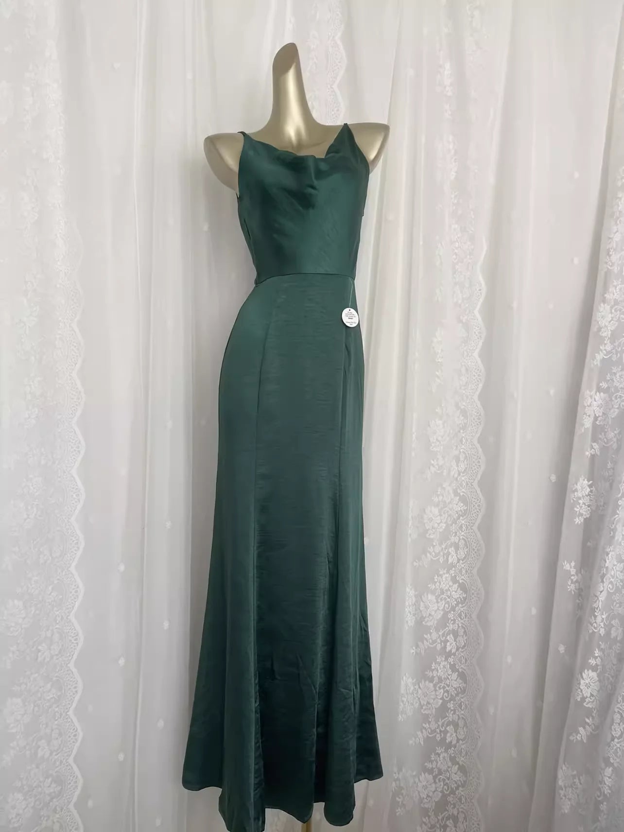 Vintage Sheath Spaghetti Straps Green Vacation Dress Satin Birthday Dresses simple gentle atmospheric and unique desi Bring summer colors to enhance whiteness