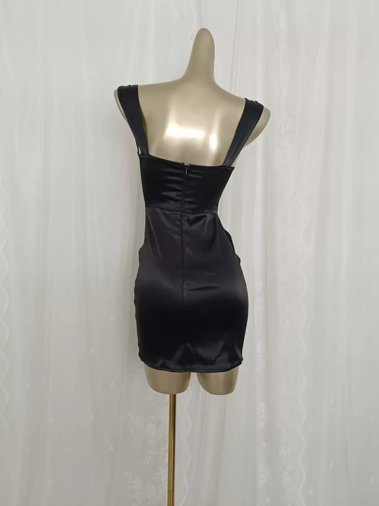 Vintage Sheath Straps Floral Black Slit Travel Vacation Dress Short Birthday Dress simple gentle atmospheric and unique desi Bring summer colors to enhance whiteness