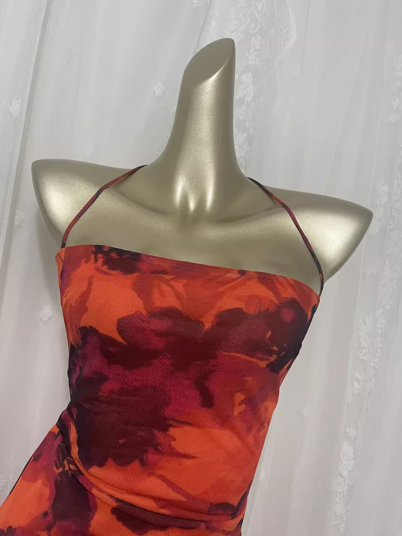 Vintage Sheath Straps Floral Travel Backless Vacation Dress Short Birthday Dress  simple gentle atmospheric and unique desi Bring summer colors to enhance whiteness