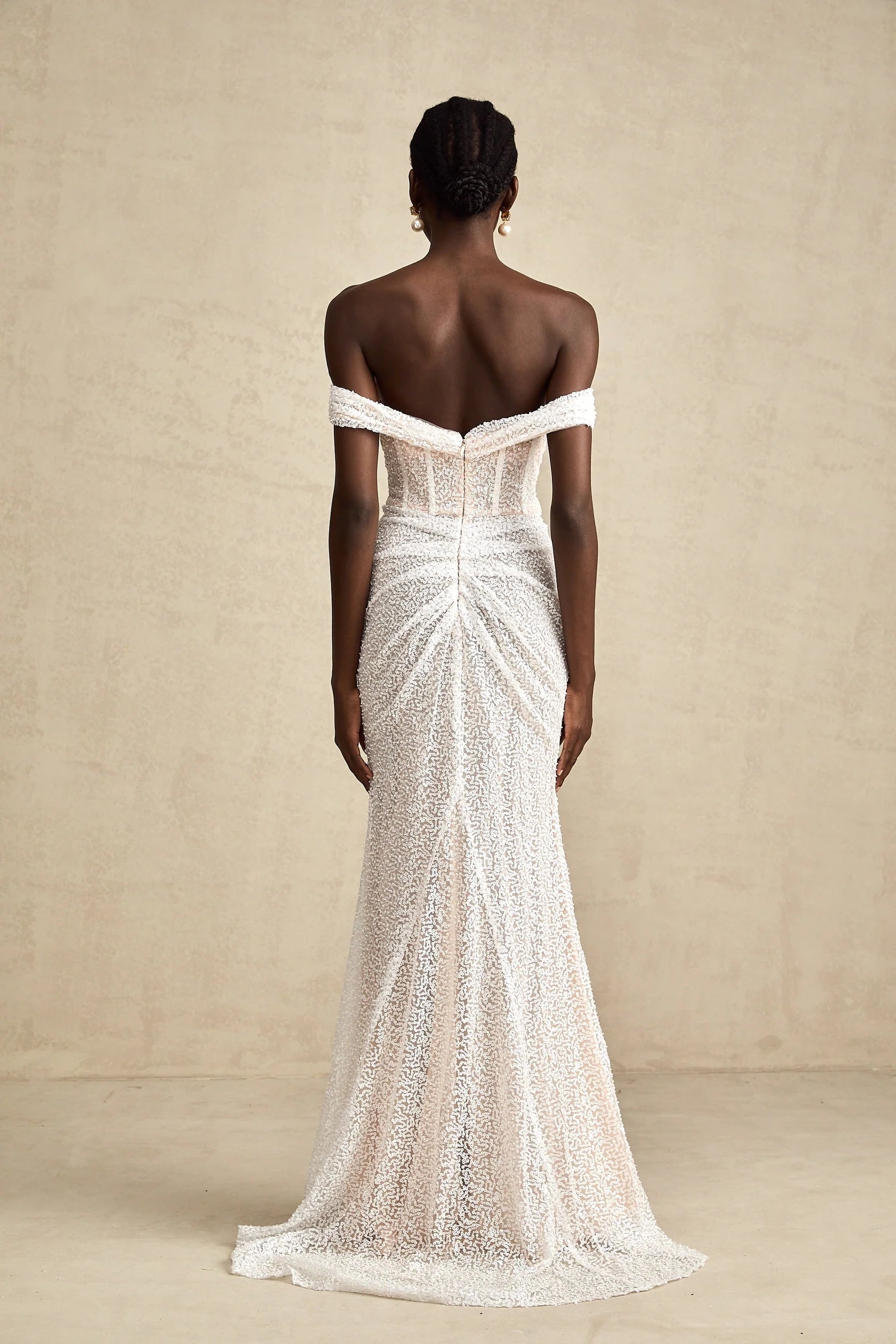 White Off - Shoulder Lace Mermaid Maxi Dress white embellished off-shoulder maxi dress Evening Dress