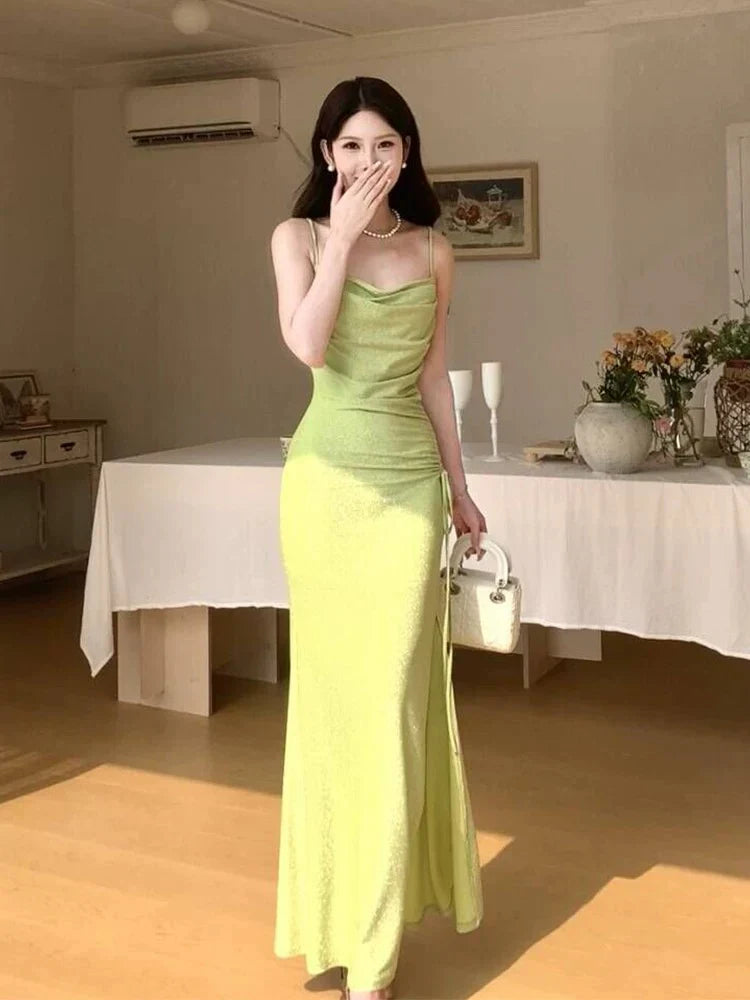 White Backless Evening Dress Prom Dresses formal wear dresses simple gentle atmospheric and unique desi Bring summer colors to enhance whiteness