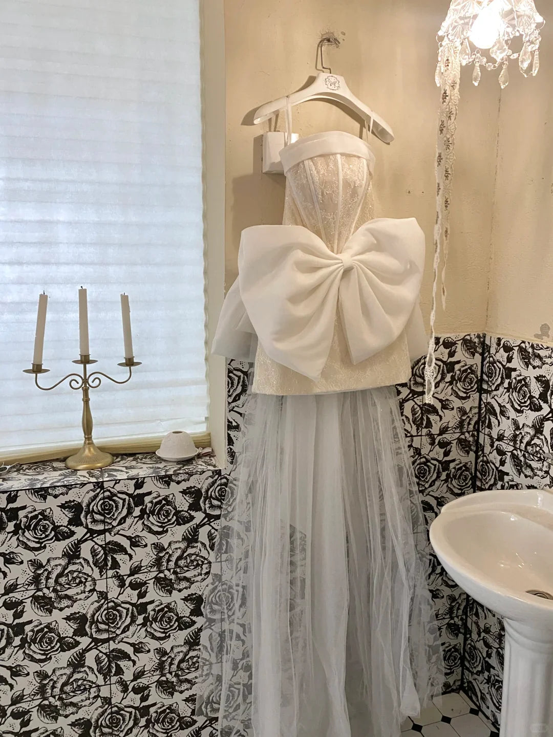 White Bow A Line Strapless Beaded Lace Satin Short Homecoming Dress Birthday Dress simple gentle atmospheric and unique desi Bring summer colors to enhance whiteness