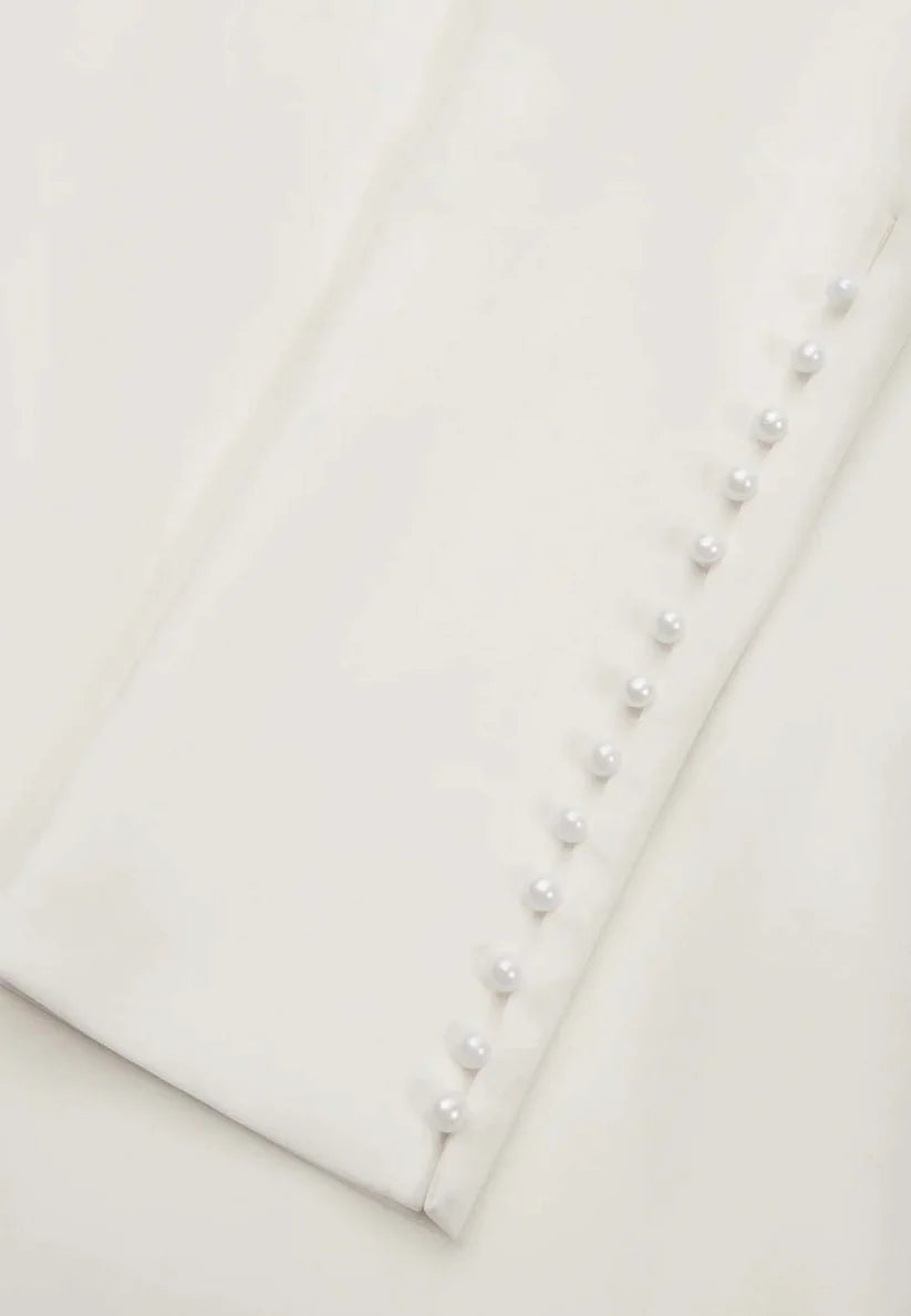 White Bow Long Sleeve Sheath Midi Dress simple gentle atmospheric and unique desi Bring summer colors to enhance whiteness