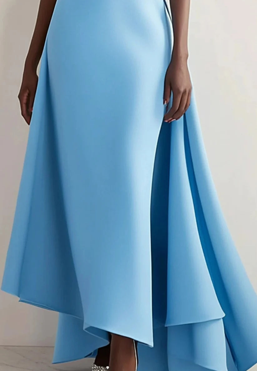 Women's Formal Dress Irregular Hem Blue Sleeveless Dress simple gentle atmospheric and unique desi Bring summer colors to enhance whiteness