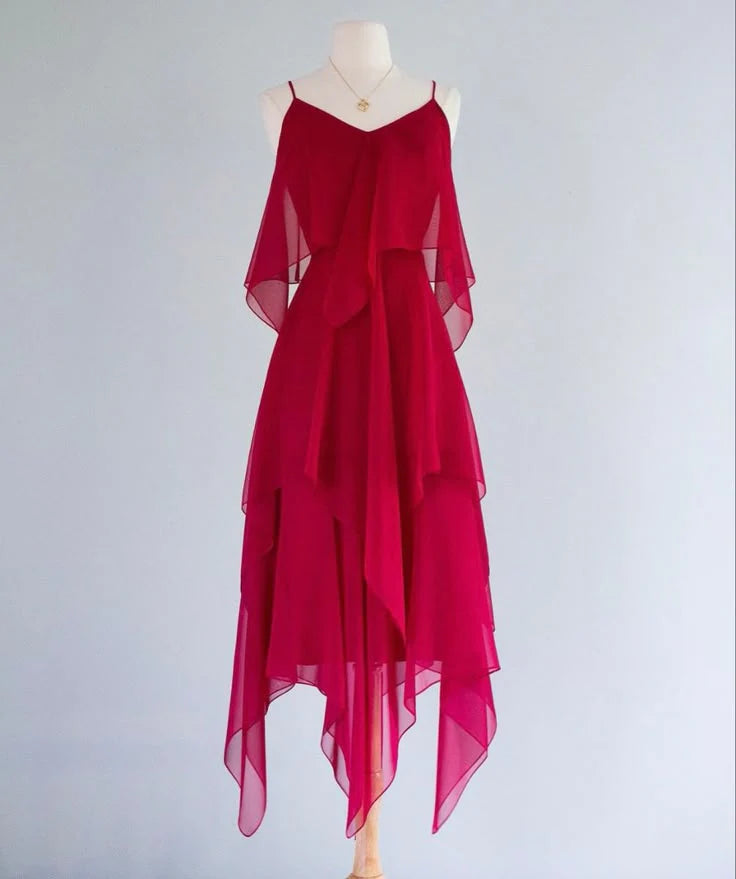 chiffon fashion long party dress prom dress evening gown simple gentle atmospheric and unique desi Bring summer colors to enhance whiteness