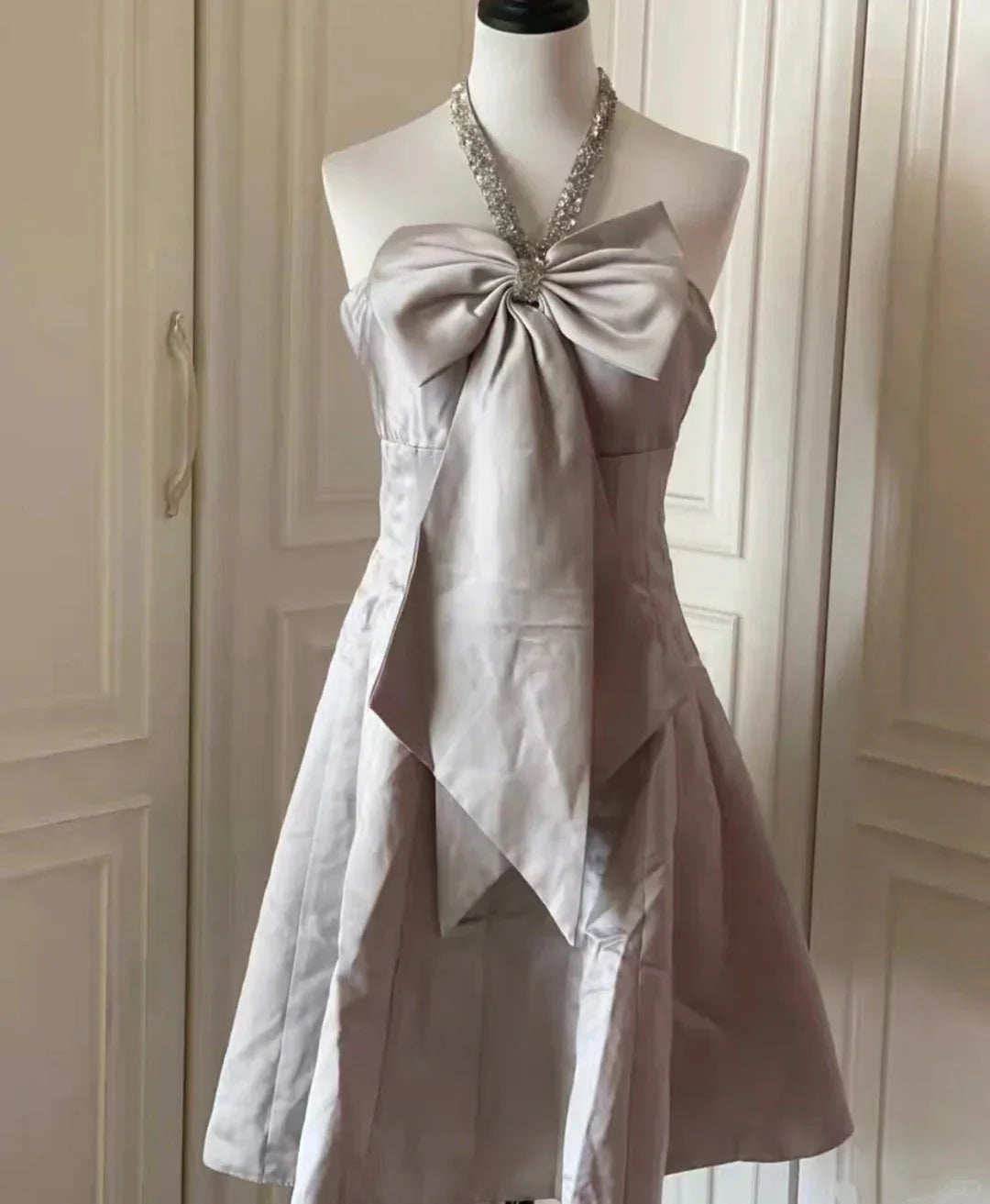 elegant bow short homecoming dress dress skirt prom dress evening dress simple gentle atmospheric and unique desi Bring summer colors to enhance whiteness