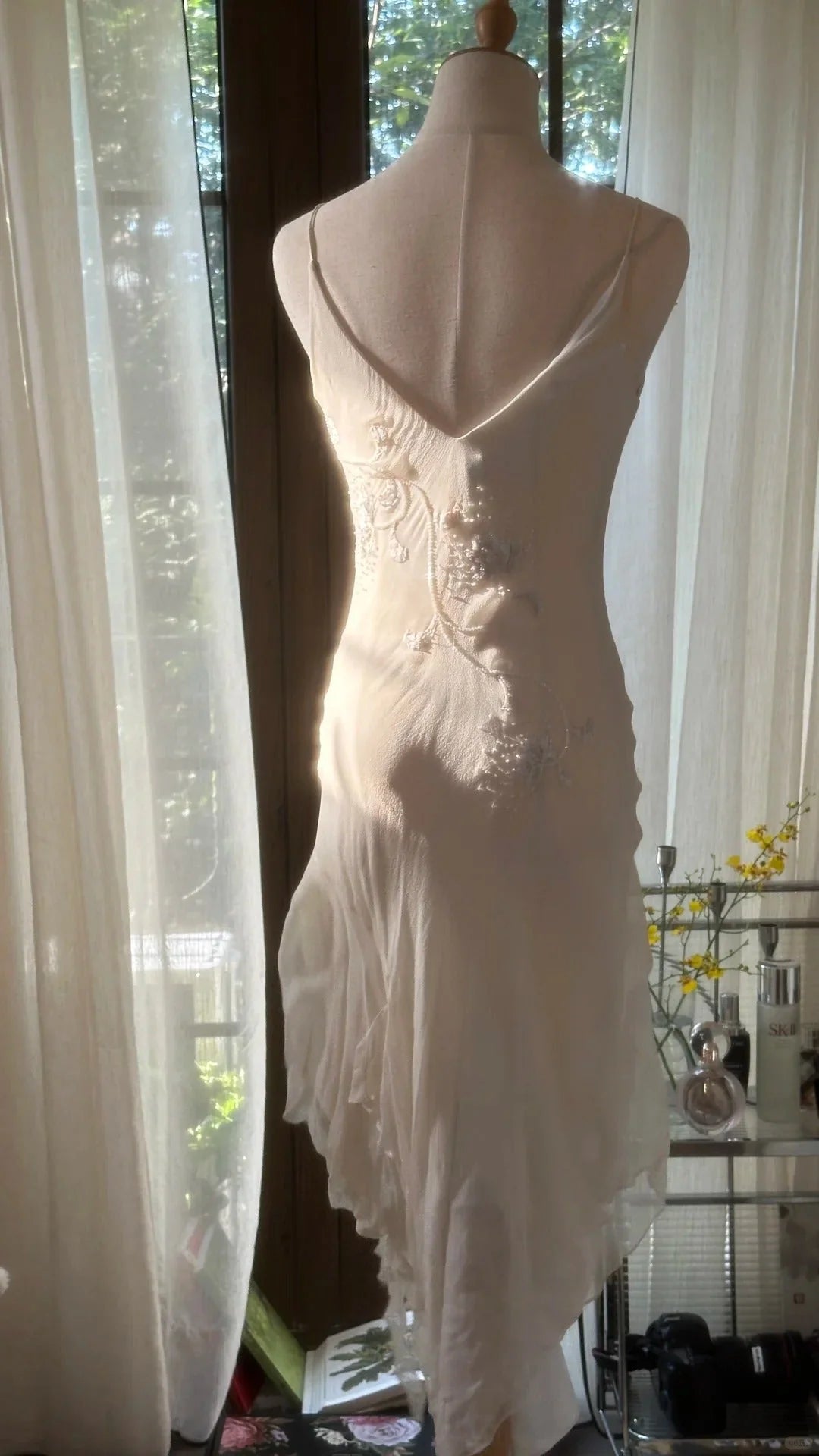 elegant fashion exquisite floral beaded mid-length. Short chiffon ball gown evening dress party dress  simple gentle atmospheric and unique desi Bring summer colors to enhance whiteness