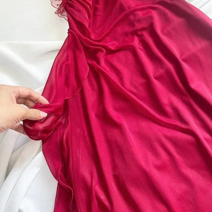 elegant floral long chiffon birthday dress prom dress simple gentle atmospheric and unique desi Bring summer colors to enhance whiteness