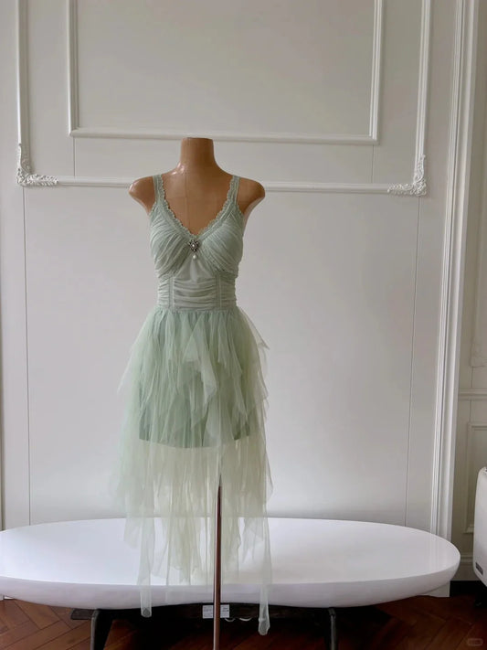 fantasy short chiffon fairy homecoming dress holiday party dress simple gentle atmospheric and unique desi Bring summer colors to enhance whiteness