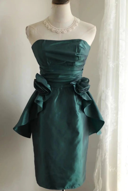 floral homecoming dress short satin prom dress  simple gentle atmospheric and unique desi Bring summer colors to enhance whiteness